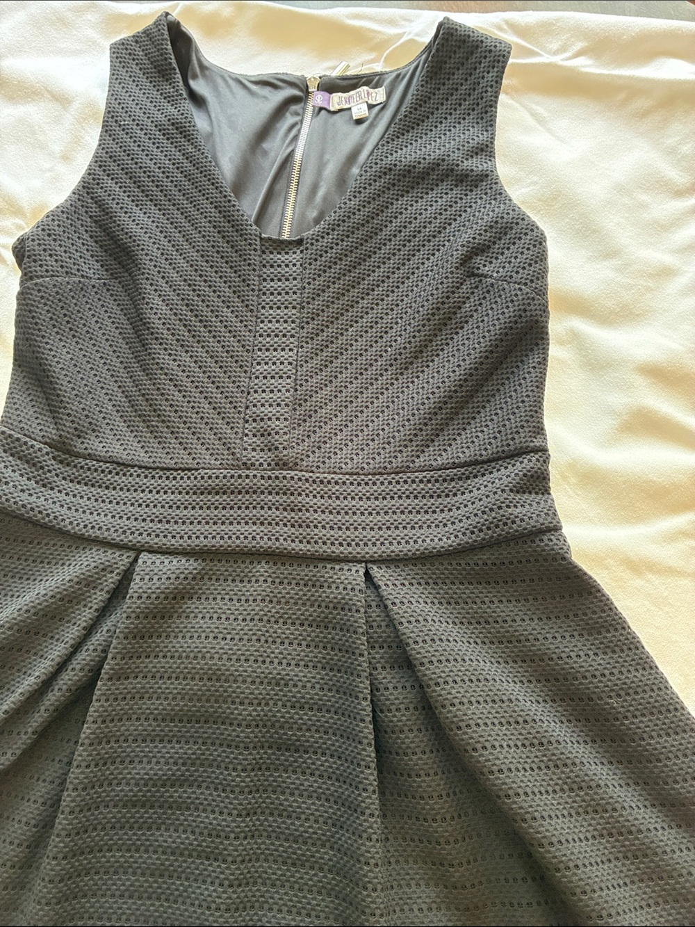 Jennifer Lopez Black Textured A-Line Skirt